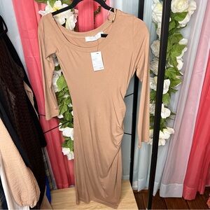 ASTR Melina One Shoulder Midi Bodycon Dress